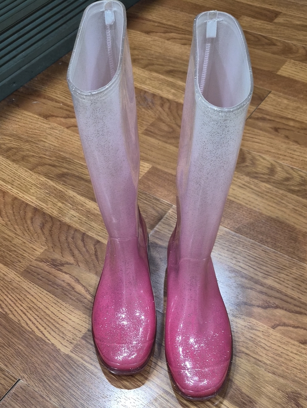 Amazon Pink Ombre Glitter Knee-High Rain Boots